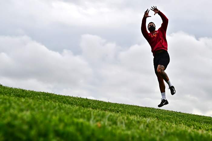 No footballs. No quarterbacks. This is the 2020 NFL draft lead-up.